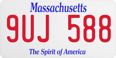 MA license plate 9UJ588