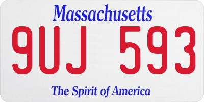 MA license plate 9UJ593