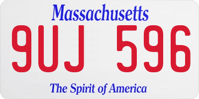 MA license plate 9UJ596