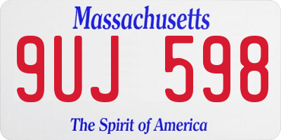 MA license plate 9UJ598