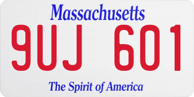 MA license plate 9UJ601