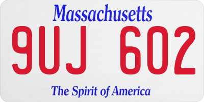 MA license plate 9UJ602