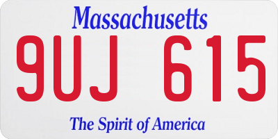 MA license plate 9UJ615
