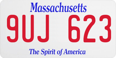 MA license plate 9UJ623