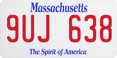 MA license plate 9UJ638