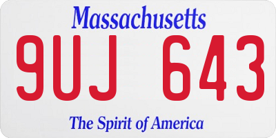 MA license plate 9UJ643