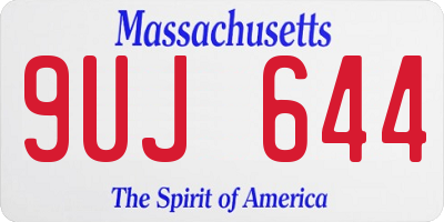 MA license plate 9UJ644