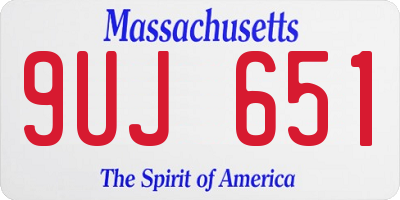 MA license plate 9UJ651