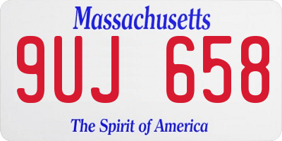 MA license plate 9UJ658