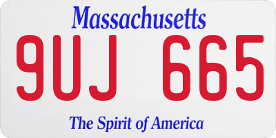 MA license plate 9UJ665
