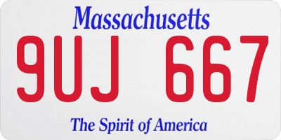 MA license plate 9UJ667