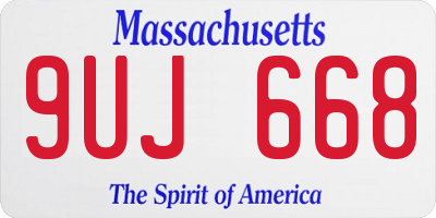 MA license plate 9UJ668