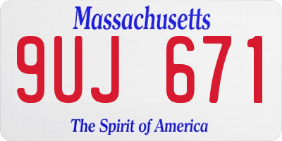 MA license plate 9UJ671