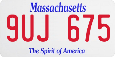 MA license plate 9UJ675