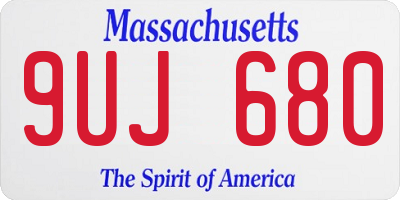 MA license plate 9UJ680