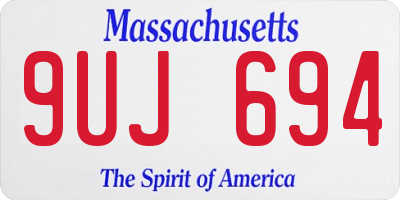 MA license plate 9UJ694
