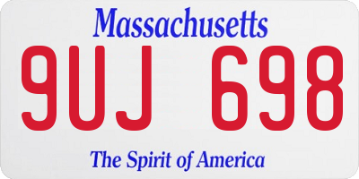 MA license plate 9UJ698