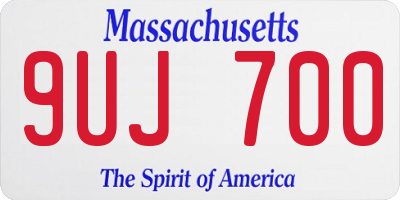 MA license plate 9UJ700
