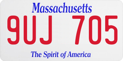 MA license plate 9UJ705