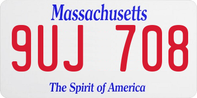 MA license plate 9UJ708