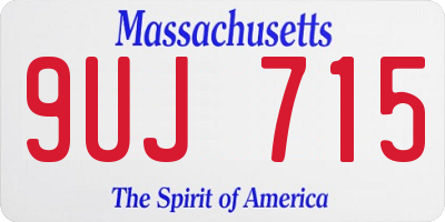 MA license plate 9UJ715