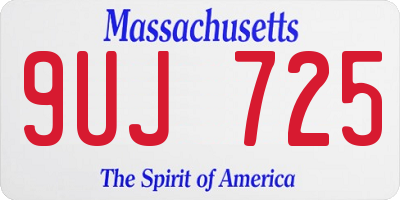 MA license plate 9UJ725