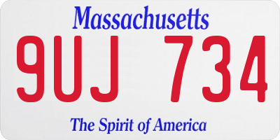 MA license plate 9UJ734