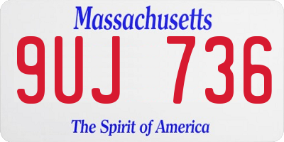 MA license plate 9UJ736