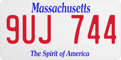 MA license plate 9UJ744