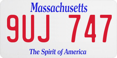 MA license plate 9UJ747