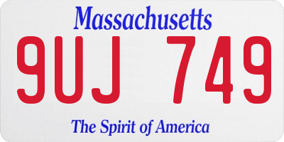 MA license plate 9UJ749