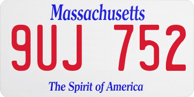 MA license plate 9UJ752