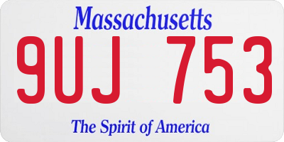 MA license plate 9UJ753