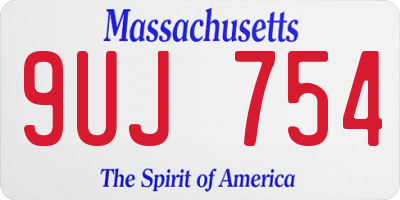 MA license plate 9UJ754