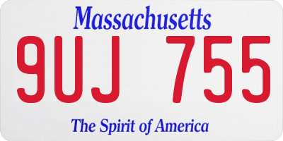 MA license plate 9UJ755