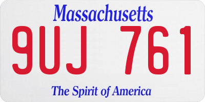 MA license plate 9UJ761