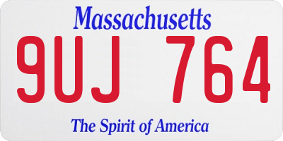 MA license plate 9UJ764