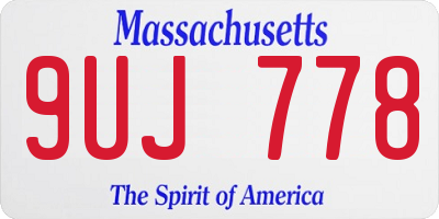 MA license plate 9UJ778