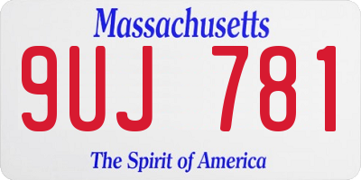 MA license plate 9UJ781