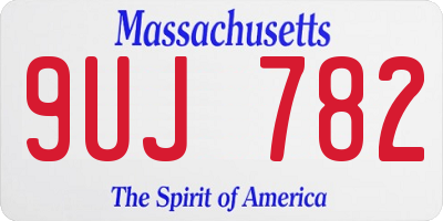 MA license plate 9UJ782