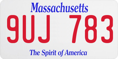 MA license plate 9UJ783