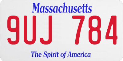 MA license plate 9UJ784