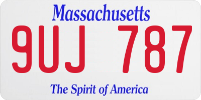 MA license plate 9UJ787