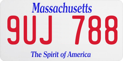 MA license plate 9UJ788