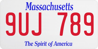 MA license plate 9UJ789