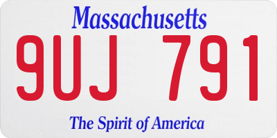 MA license plate 9UJ791