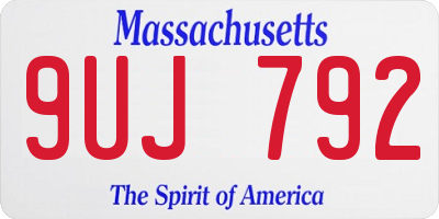 MA license plate 9UJ792