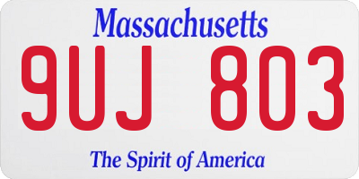 MA license plate 9UJ803