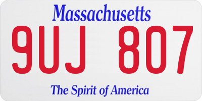 MA license plate 9UJ807