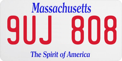 MA license plate 9UJ808